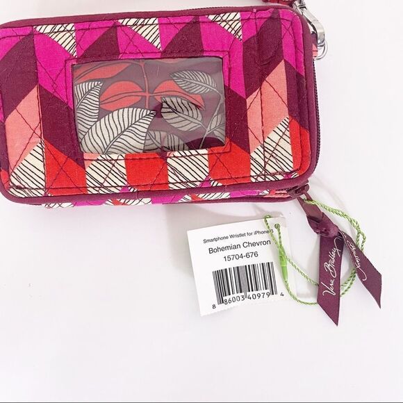 NWT Vera Bradley Pink & Red Patterned Wristlet - Picture 5 of 7